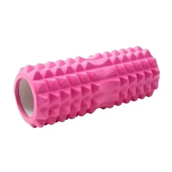 Massage roller for yoga with a recess under the back33x13 cm Pink